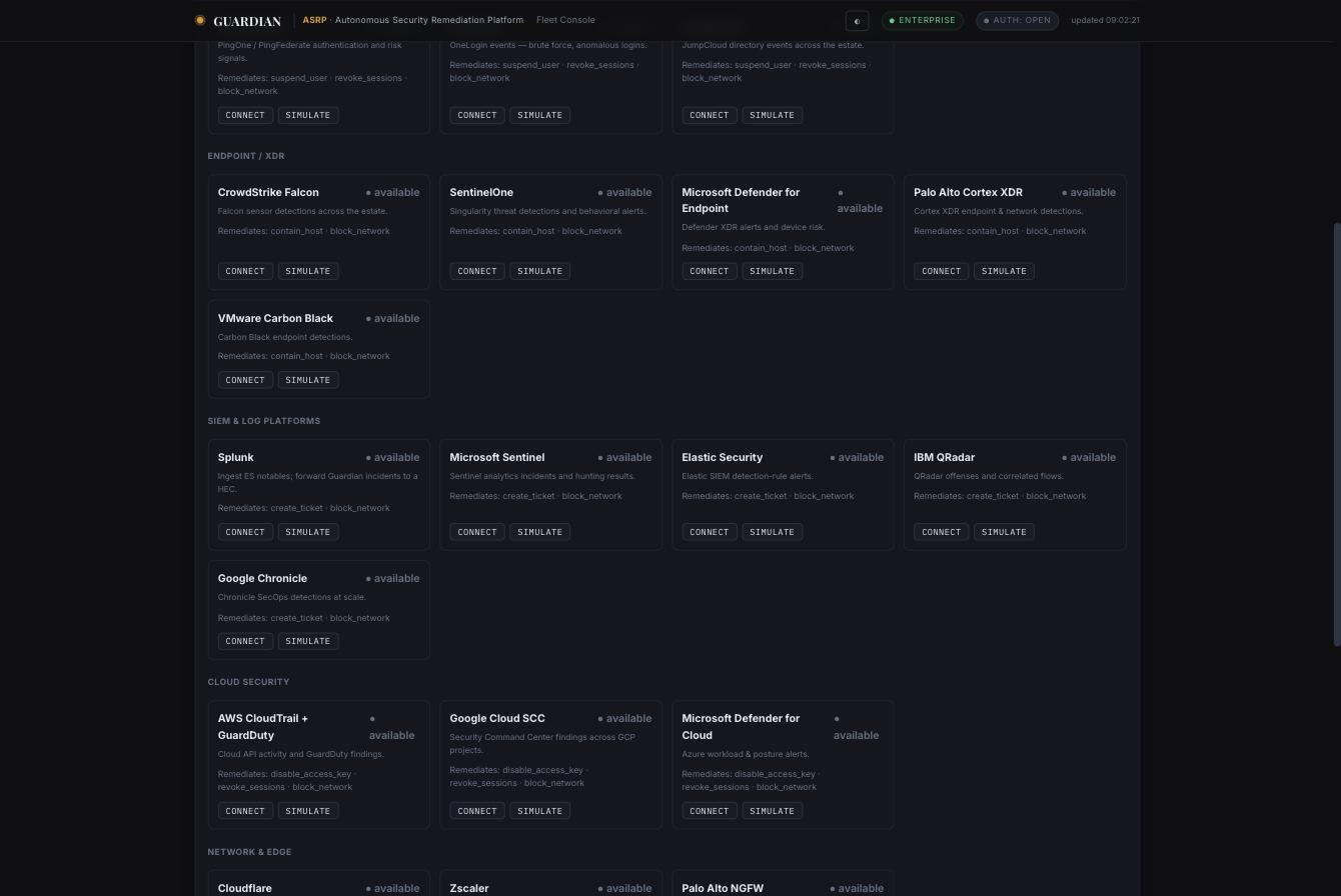 SIEM and cloud integrations: Splunk, Sentinel, QRadar, Chronicle